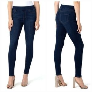 Liverpool Jeans Company Sienna Dark Blue Black Wash Pull-On Legging Sz 6
